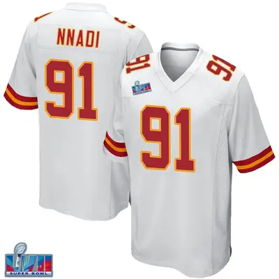 Limited Youth Derrick Nnadi White Road Jersey - #91 Football Kansas City  Chiefs 100th Season Vapor Untouchable Size S(10-12)