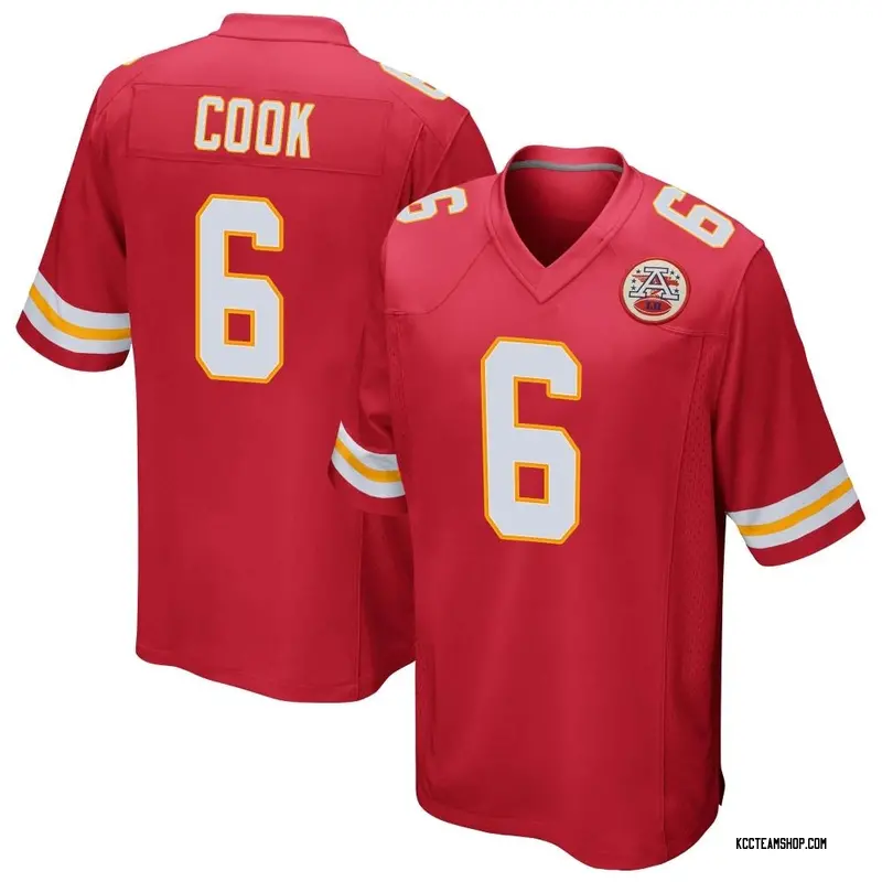 Men's Kenny Cook Kansas City Chiefs Team Color Jersey - Red Game