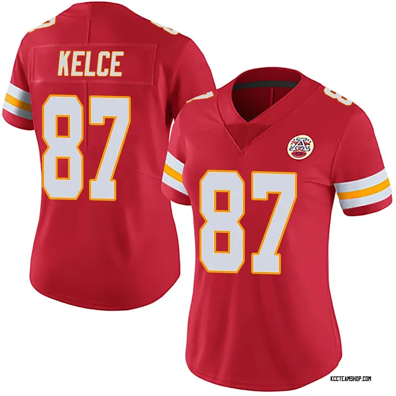 Women's Travis Kelce Kansas City Chiefs 100th Vapor Jersey - Red Limited