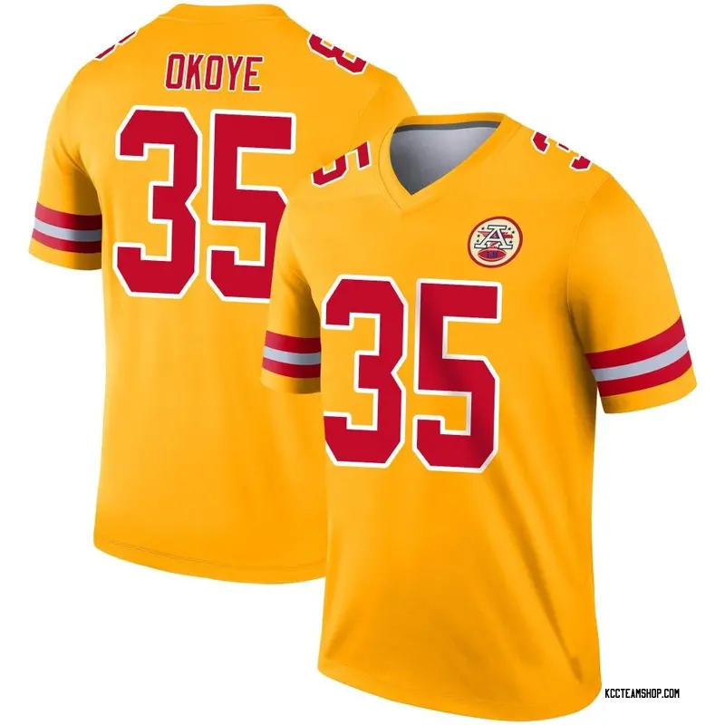 Limited Men's Christian Okoye White Road Jersey - #35 Football